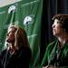 New Athletic Director Heather Lyke sits with President Susan Martin at the EMU Convocation Center for the press conference on Monday, July 1. Daniel Brenner I AnnArbor.com